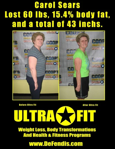 Two side-by-side photos show a woman before and after weight loss, highlighting her transformation.